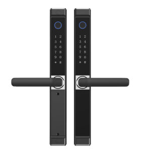 LD SMART TTlock Tuya Wifi Electric Keyless Biometric double Fingerprint Waterproof Outdoor Smart Aluminum Slim Sliding Glass Handle Door Lock