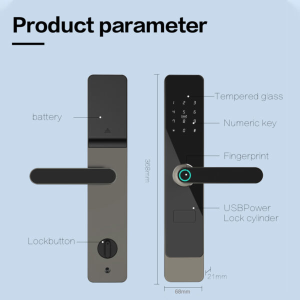 LD SMART Smart Lock Factory Wholesale Remote Control Lock Nfc Card Digital Password Tuya App Waterproof Fingerprint - 图片 4